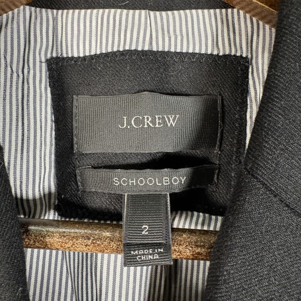 J. Crew Schoolboy Blazer Womens 2 Black Wool Twill Gold Button Lined Jacket - Picture 6 of 13